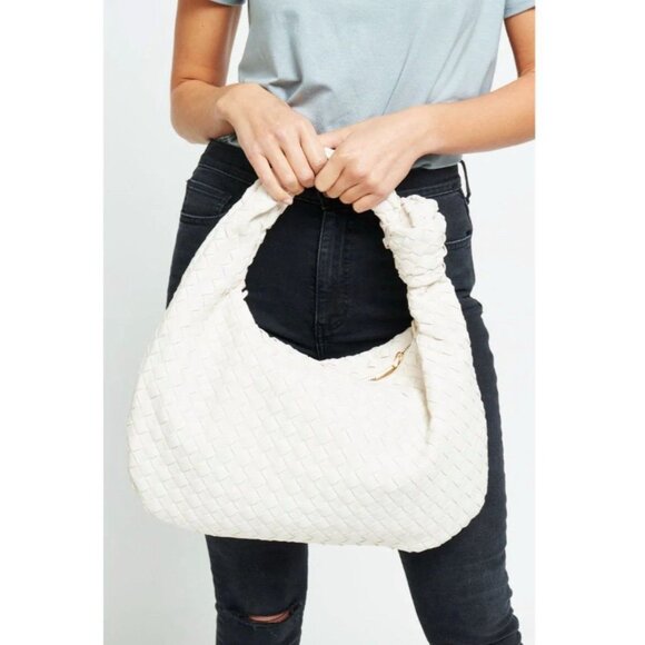 Urban Expressions Ivory Vanessa Vegan Leather Hobo - Picture 1 of 12
